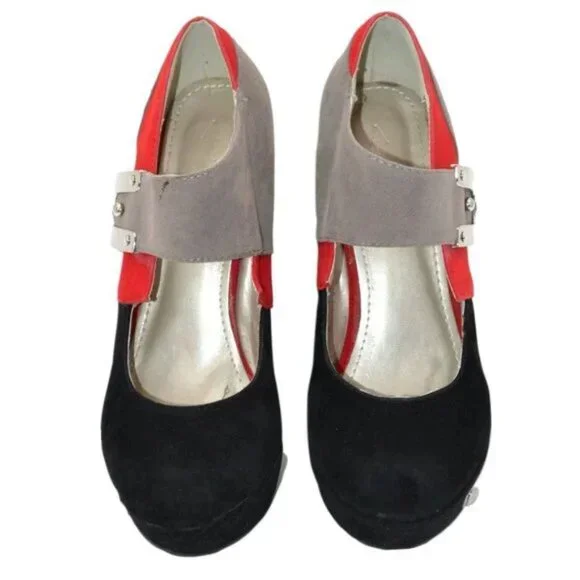 Alba Black and Red Platform Shoes - Picture 4 of 16